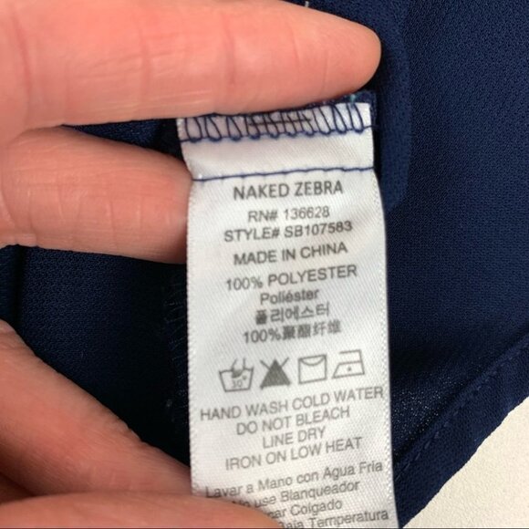 𝅺Naked Zebra Blue  Spaghtetti Strap Medium - Picture 7 of 8